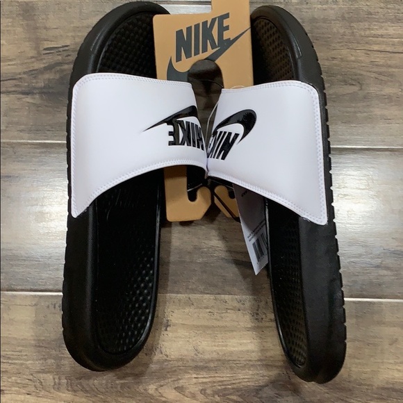 NIKE BENASSI JDI SLIDES white/black-black men’s - Picture 7 of 16
